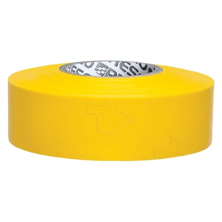 Presco Flagging Tape, Yellow, 1-3/16" Wide x 300' Length, PVC, 2 mil TXY-373